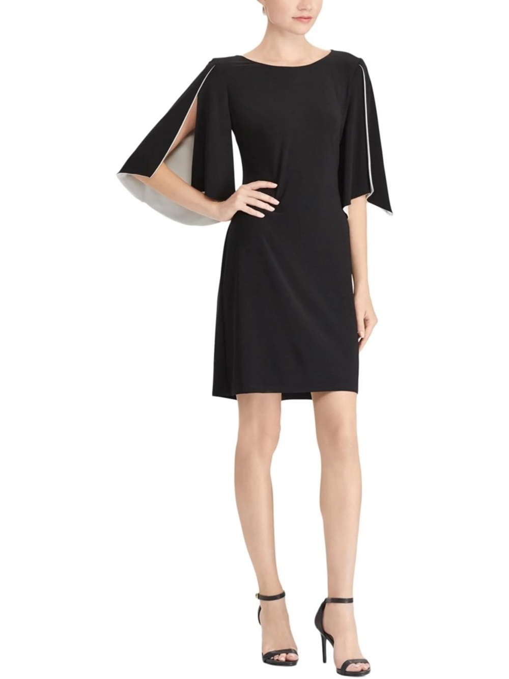 American Living Black Cape Sleeve Cocktail Dress Above Knee 
Size 4